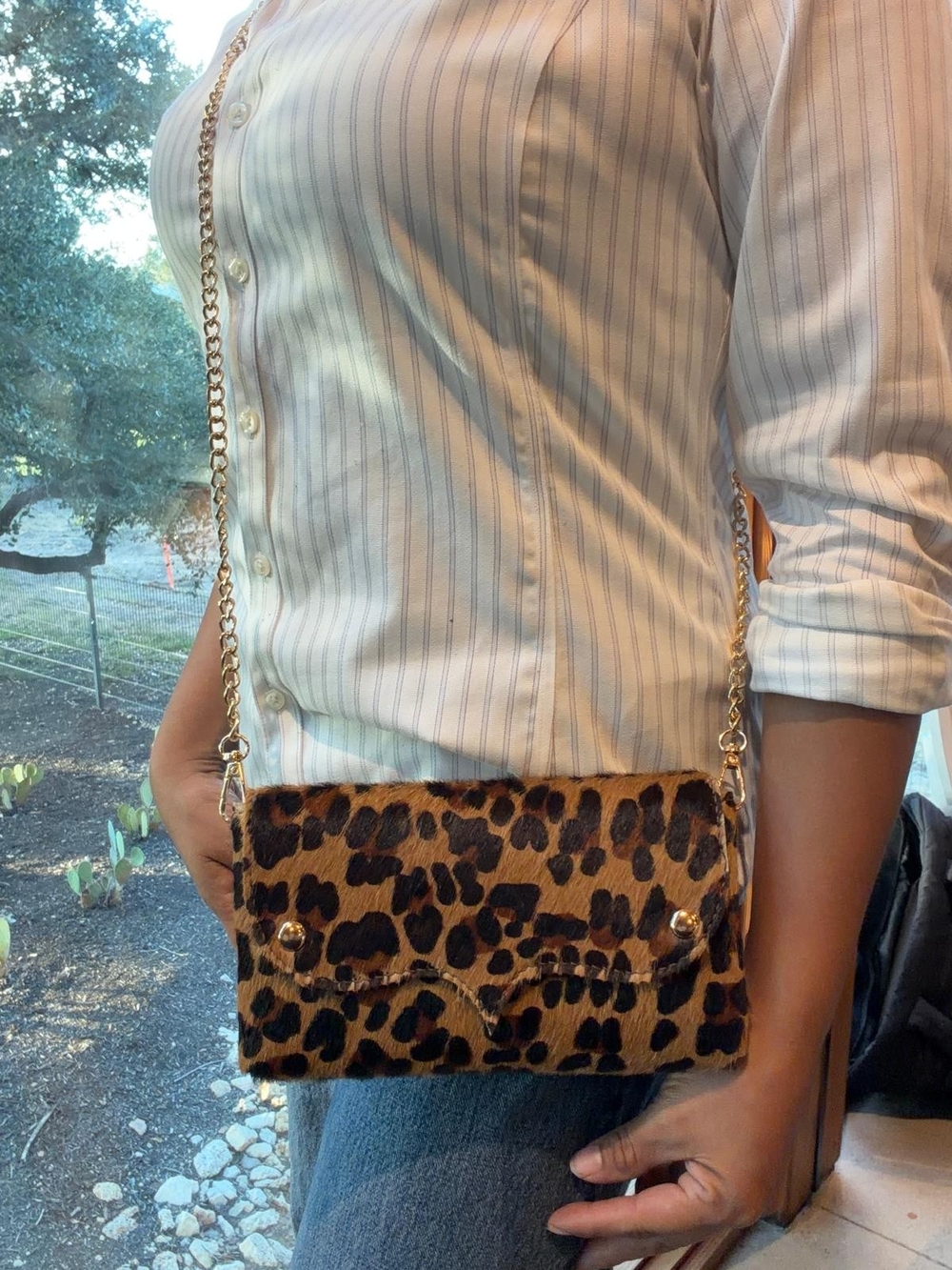 Handmade Leopard Cowhide Crossbody / Clutch